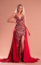 2 of 4 Portia and Scarlett PS21223 Dress Red-Nude