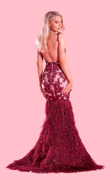 6 of 6 Portia and Scarlett PS21234 Dress Burgundy