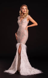 1 of 6 Portia and Scarlett PS21234 Dress Ivory-Nude
