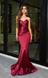 3 of 6 Portia and Scarlett PS21279 Dress Burgundy