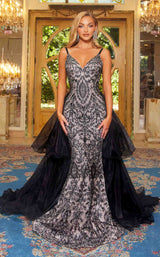 1 of 5 Portia and Scarlett PS22067 Dress Black-Nude