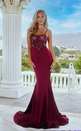 1 of 2 Portia and Scarlett PS22162 Dress Deep-Red