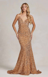 2 of 15 Nox Anabel R1071 Dress Gold