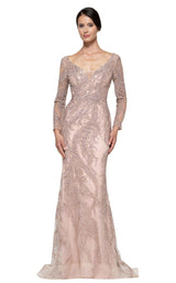 2 of 8 Rina Di Montella RD2668 Dress Rose-Taupe