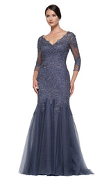 1 of 8 Rina Di Montella RD2682 Dress Slate-Blue