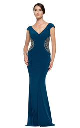 4 of 18 Rina Di Montella RD2692 Dress Teal