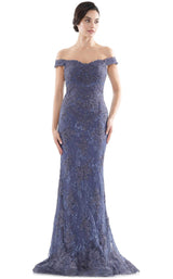 1 of 8 Rina Di Montella RD2711 Dress Slate-Blue