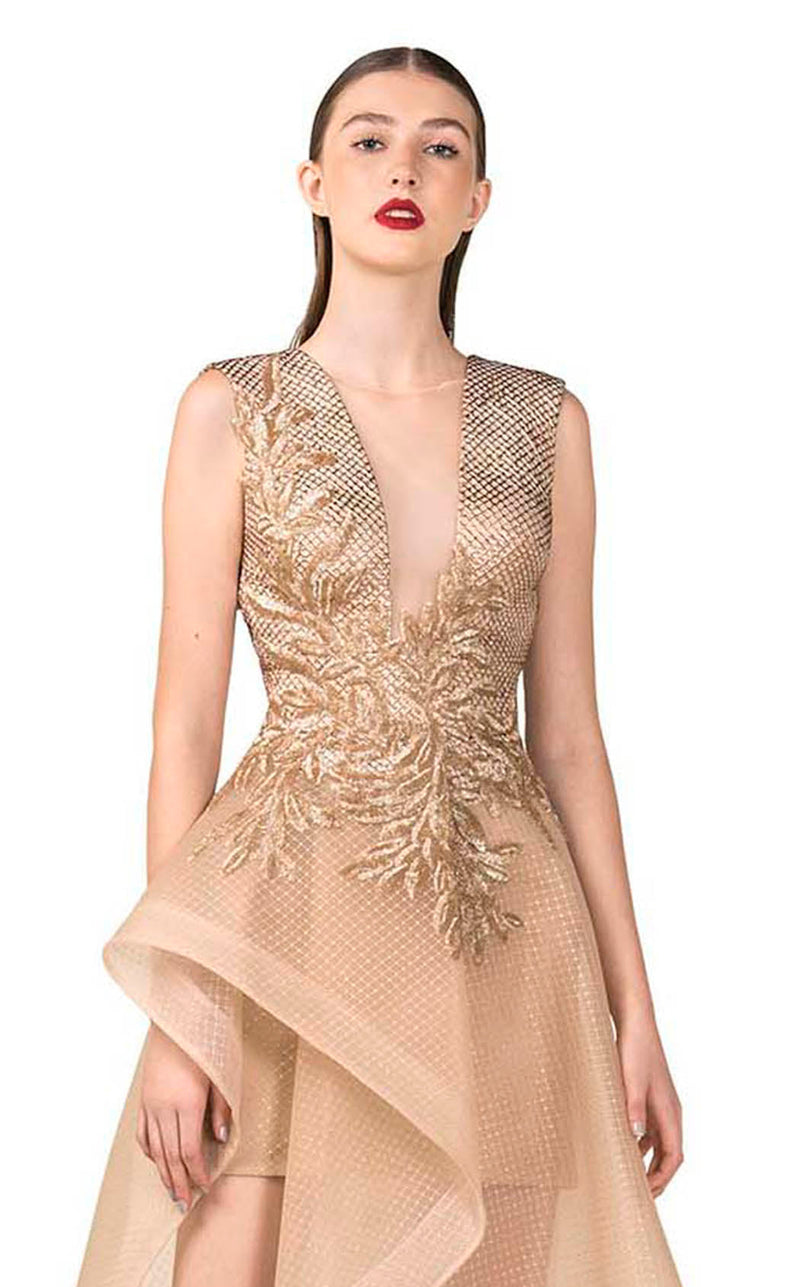 saiid kobeisy gold dress Beaded Dress – Saiid Kobeisy Online main image 0