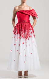 1 of 3 Saiid Kobeisy RTWSS2003 Dress Red-White