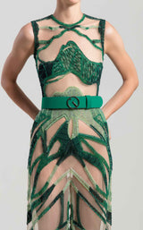 3 of 3 Saiid Kobeisy RTWSS2032 Dress Emerald-Nude