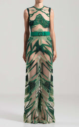1 of 3 Saiid Kobeisy RTWSS2032 Dress Emerald-Nude