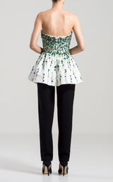 2 of 3 Saiid Kobeisy RTWSS2038 Jumpsuit White-Black-Emerald