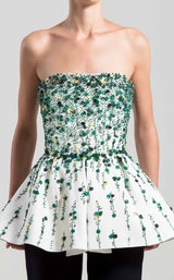 3 of 3 Saiid Kobeisy RTWSS2038 Jumpsuit White-Black-Emerald