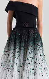 3 of 3 Saiid Kobeisy RTWSS2039 Dress Black-White-Emerald