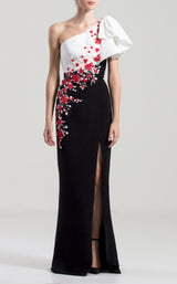1 of 3 Saiid Kobeisy RTWSS2042 Dress White-Black-Red