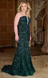 1 of 6 Rachel Allan 70293W Emerald Ombre