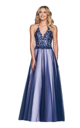 1 of 6 Faviana S10227 Navy-Pink