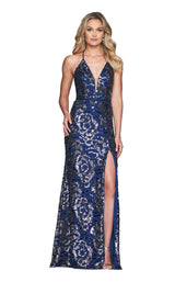 2 of 6 Faviana S10282 Navy/Gold