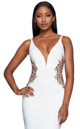 3 of 4 Faviana S10371 Dress Ivory-Rose-Gold