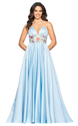 4 of 9 Faviana S10423 Dress Cloud-Blue