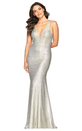 1 of 5 Faviana S10425 Dress Silver-Gold