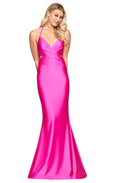 2 of 9 Faviana S10448 Dress Hot-Pink