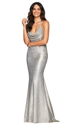 1 of 5 Faviana S10455 Dress Silver-Gold