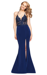 1 of 7 Faviana S10476 Dress Navy