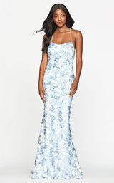 1 of 2 Faviana S10523 Dress Cloud-Blue