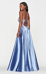 Faviana S10537 Dress Steel-Blue-Silver