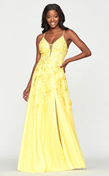 1 of 2 Faviana S10640 Dress Light-Yellow