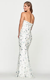 3 of 4 Faviana S10650 Dress Ivory-Silver-Blue