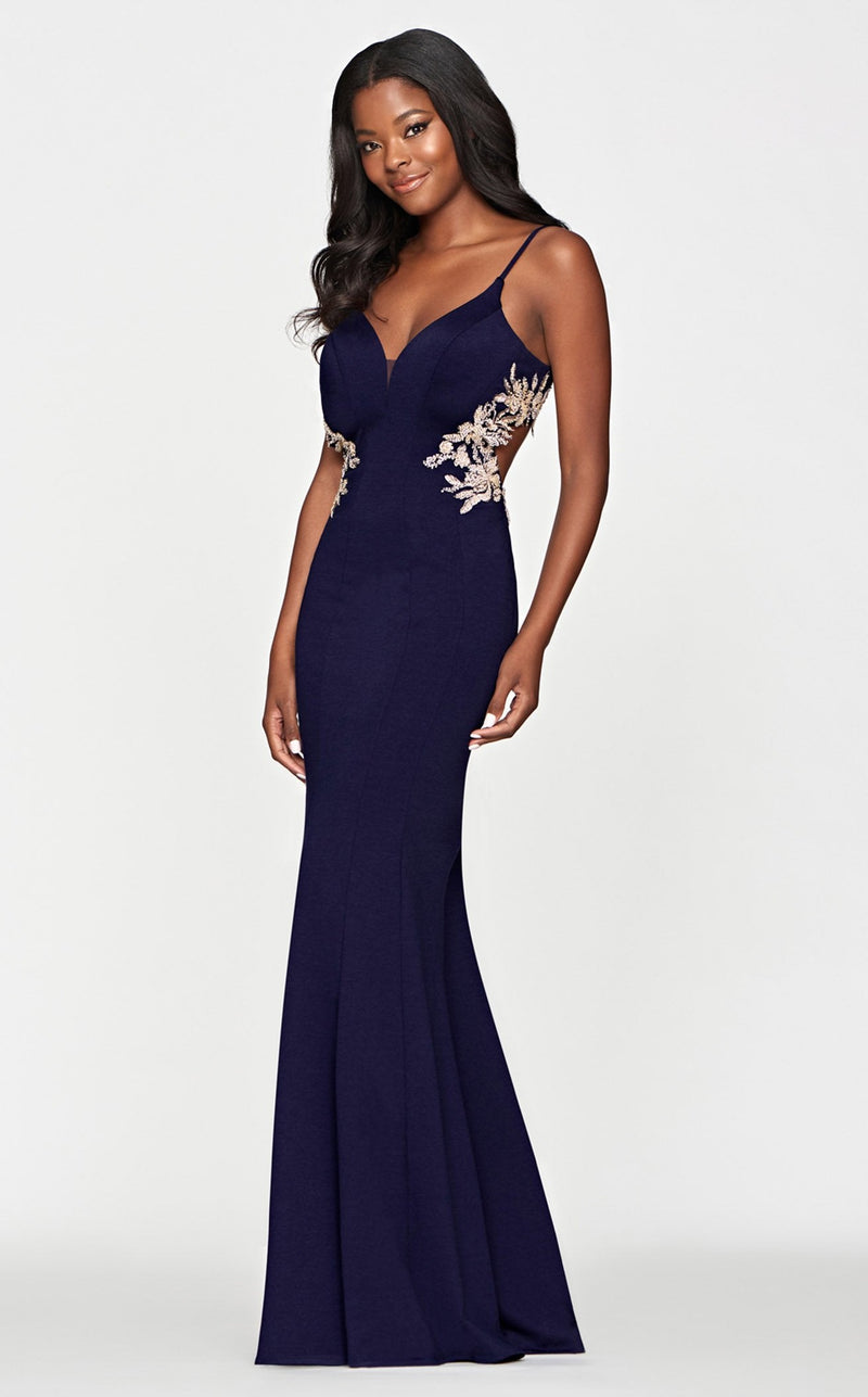 Faviana S10668 Dress Navy-Gold