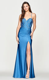 1 of 2 Faviana S10671 Dress Coastal-Blue