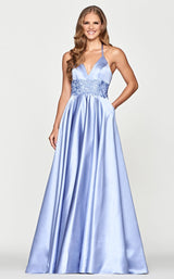 1 of 2 Faviana S10672 Dress Steel-Blue