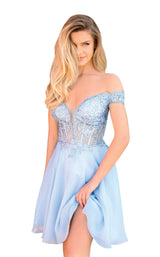 1 of 4 Clarisse S3774 Dress Dusty-Blue