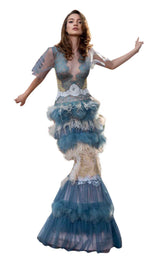 1 of 6 Cristallini SKA882 Turquoise/Gold