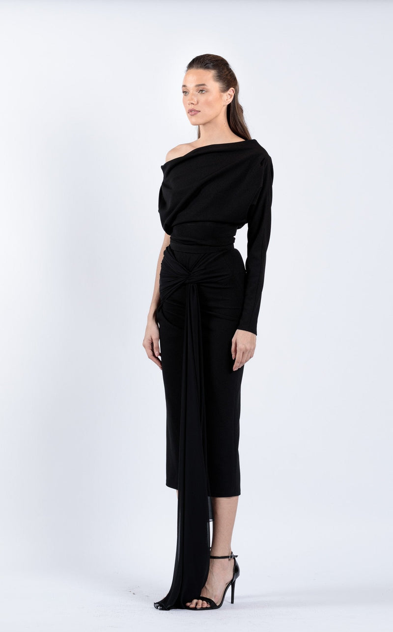 zeena zaki black dress Pleated Metallic Maxi THAHAB KW Zeena Zaki SS2108 Dress Sale