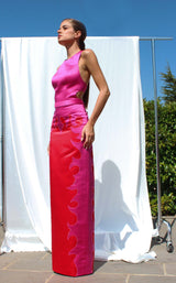 2 of 2 Edward Arsouni Couture SS584 Dress Red-Fuchsia
