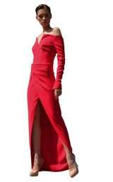 1 of 2 Edward Arsouni Couture SS585 Dress Red