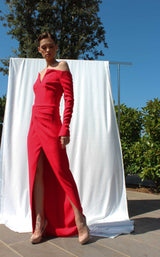 2 of 2 Edward Arsouni Couture SS585 Dress Red