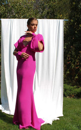 2 of 2 Edward Arsouni Couture SS586 Dress Fuchsia