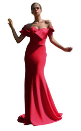 1 of 2 Edward Arsouni Couture SS589 Dress Red
