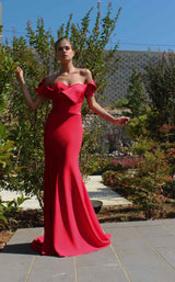 2 of 2 Edward Arsouni Couture SS589 Dress Red