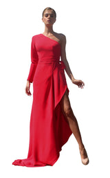 1 of 2 Edward Arsouni Couture SS591 Dress Red