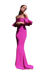 1 of 2 Edward Arsouni Couture SS592 Dress Fuchsia