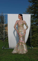 2 of 2 Edward Arsouni Couture SS595 Dress Nude-Multi