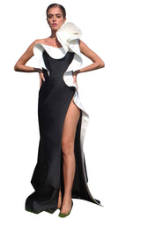 1 of 2 Edward Arsouni Couture SS599 Dress Black-White