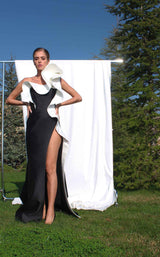 2 of 2 Edward Arsouni Couture SS599 Dress Black-White