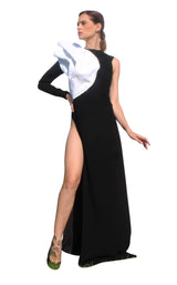 1 of 2 Edward Arsouni Couture SS600 Dress Black-White